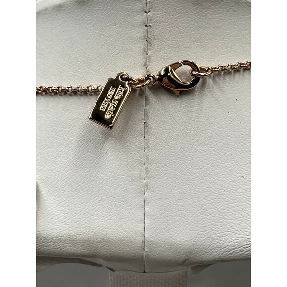 Kate Spade Rose Gold Station Bezel Crystals & Black Enamel Long
Necklace 32" - Picture 7 of 10